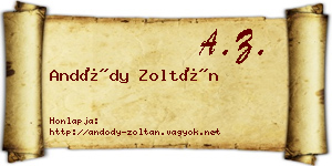 Andódy Zoltán névjegykártya